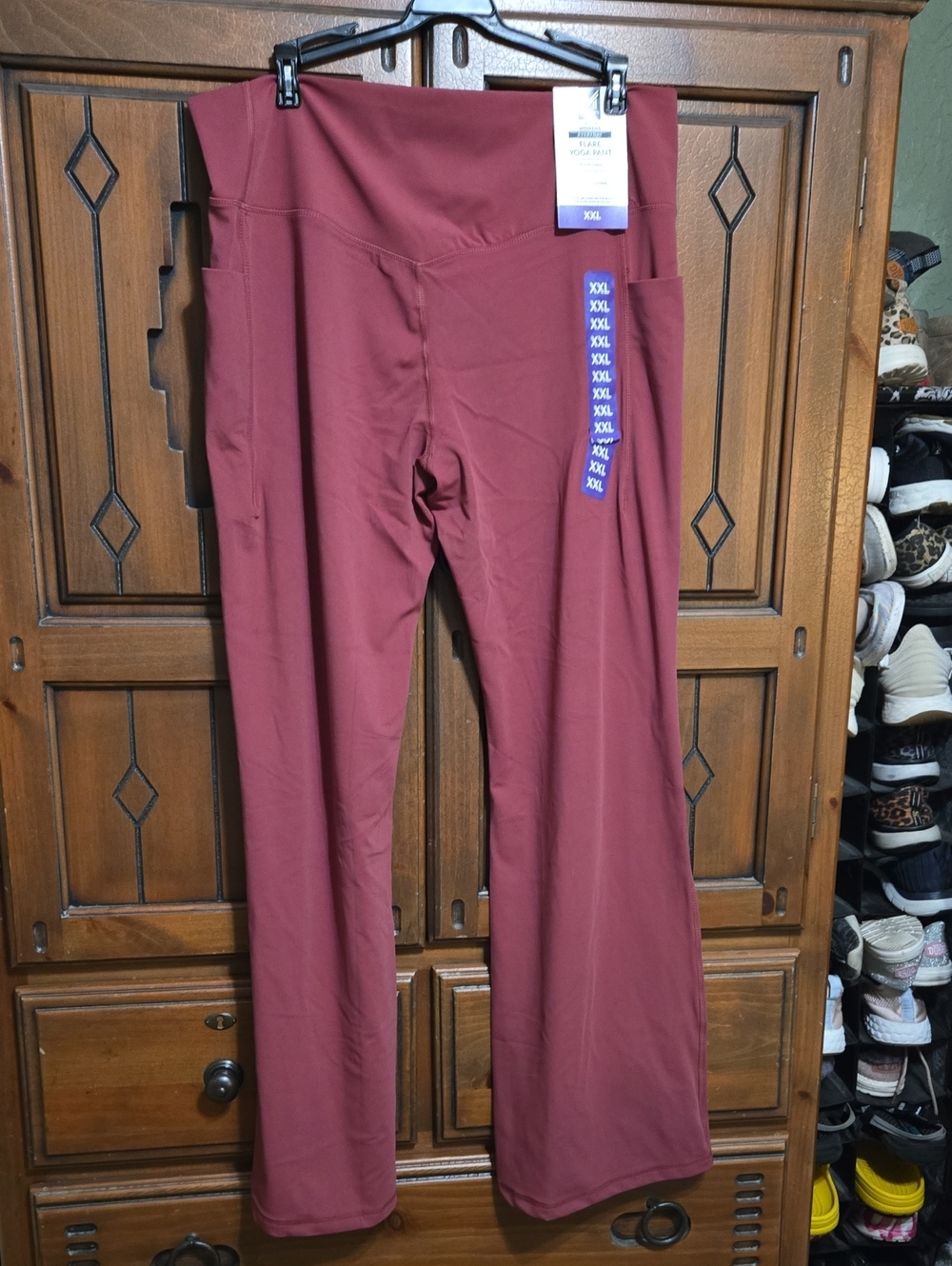 XXL Size Maroon Yoga Pants